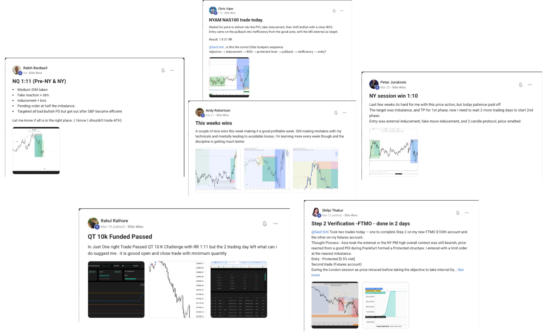 Real student feedback on NYSE trades from Elite Scalpers community
